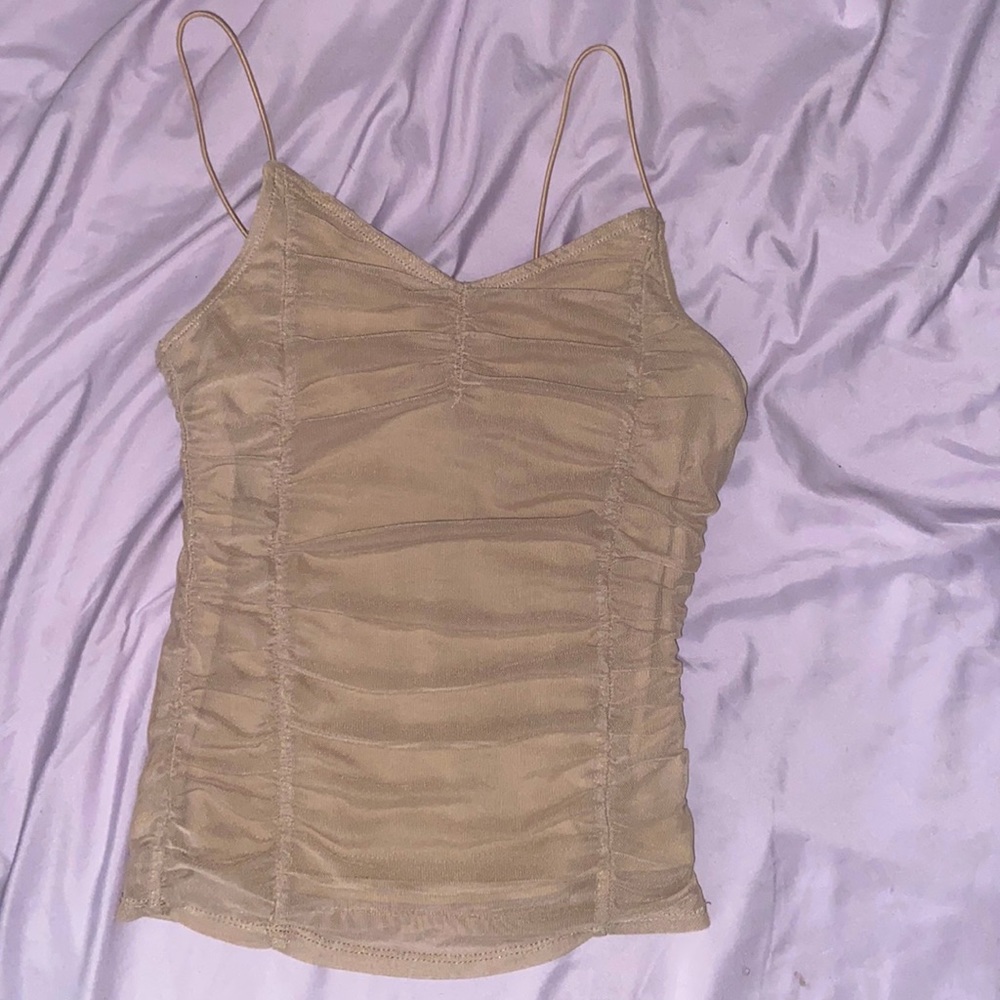 Sheer spaghetti strap top